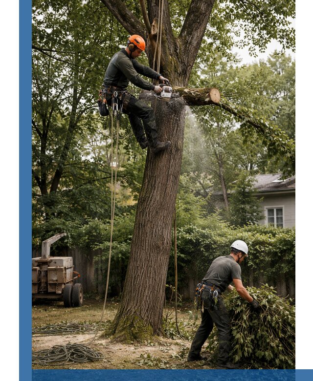 Кронирование деревьев в Качканаре, безопасная высотная обрезка