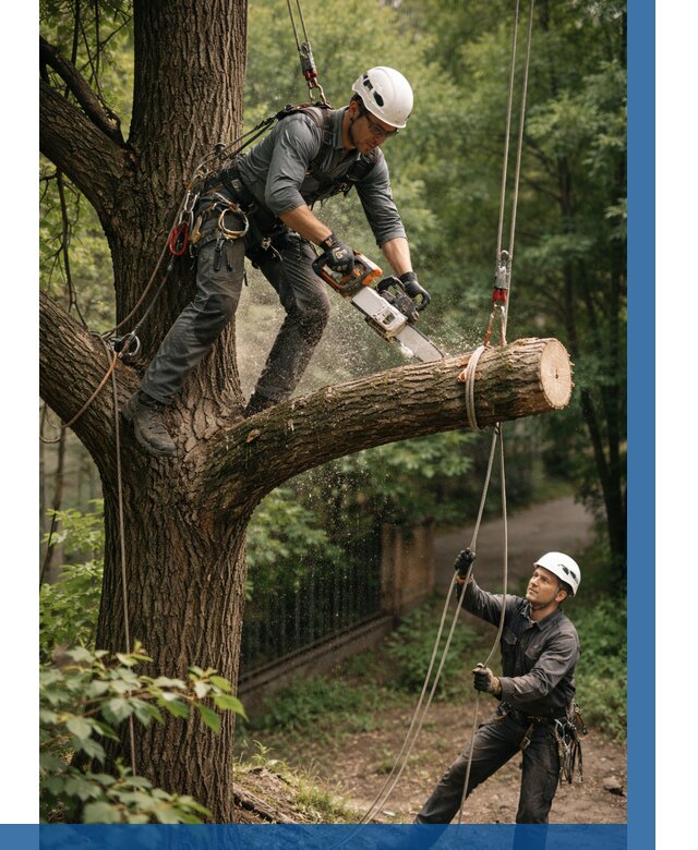 Спил деревьев альпинистами в Качканаре от 8202 р. | ВЫСОТНИК-Кчк