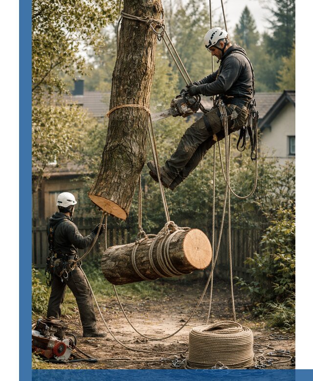 Валка деревьев частями в Качканаре, безопасно и аккуратно