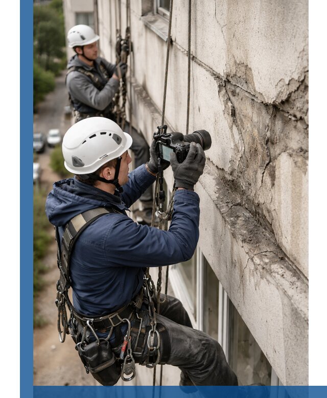 Фотофиксация дефектов фасада с высотной съемкой в Качканаре